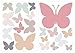 dekodino® Adesivo murale pastello farfalle in colori vivaci 20 pezzi decoro