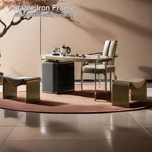Taburete de tocador elegante y taburete de sofa refinado para sala de estar moderna 3