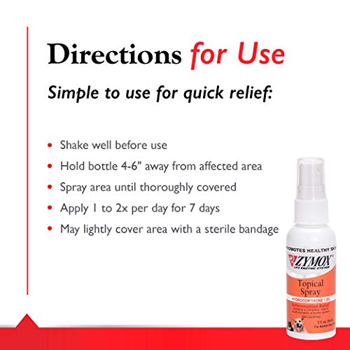 Zymox Topical Hot Spot Spray For Dogs And Cats With 1% Hydrocortisone, 2Oz #TOP5