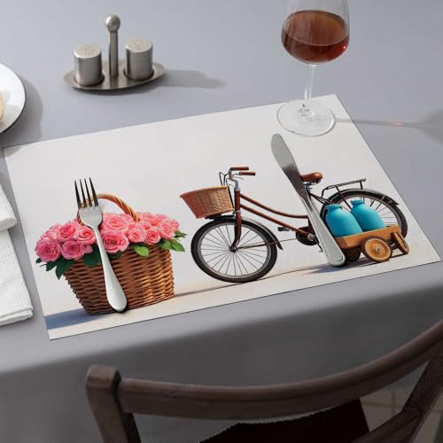 Set de table résistant à la chaleur lot de 6 avec fleurs pour cuisine