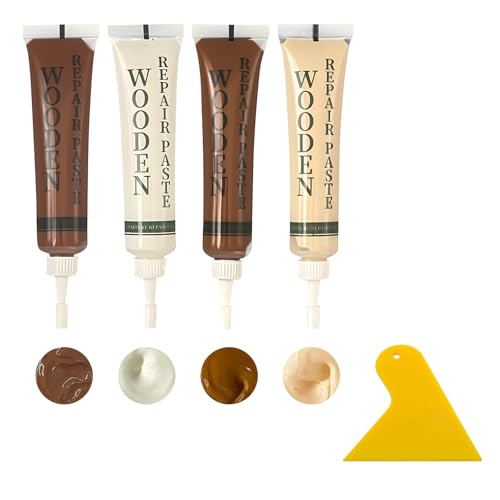 atnayo 4 Pcs Laminate Repair Kit, 4-Color DIY Wood Floor Repair Kit for Scratches, Cracks & Holes