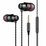 Wired in-Ear Earphones with Microphone, 3.5mm Jack, in-Ear Headphones with Inline Control, Sound Earbuds for Music, Calls & Gaming