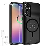 JBUBN Battery Case for Galaxy A54, 12000mAh High Capacity Extended Portable Protective Charging Cover, Compatible with Galaxy A54 5G, Wireless Charging, Black