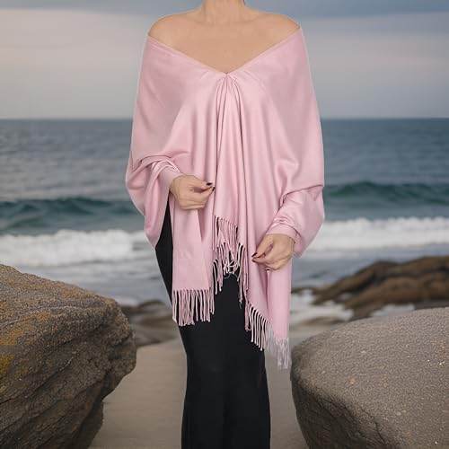 Cashmere Feel Wrap Soft Poncho Tartan Blanket Scarf Oversized Thick Pashmina Tall Plus Size Women's Outerwear3