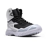 YOUTHUP Herren Outdoorschuhe Leicht Wanderstiefel Atmungsaktiv Wanderschuhe High Top Sneakers rutschfest Basketball Schuhe, Grau, 44