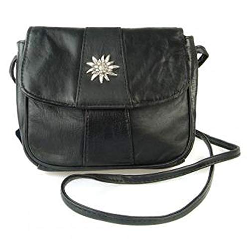 Schumacher - Bolso bandolera para mujer (tamaño pequeño, 18 x 20 cm), diseño con flor de las nieves, color negro