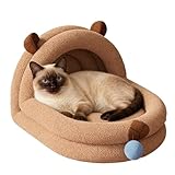 Conception Semi-Fermée : Ce panier pour chat dispose d'une structure enveloppante semi-fermée qui crée un refuge privé pour les chats timides. Il les aide à s'adapter aux nouveaux environnements et réduit leur stress dans les foyers multi-animaux, garantissant un espace apaisant et sécurisant pendant le repos ou les moments de jeu.