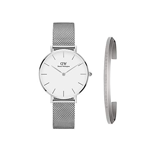 Daniel Wellington Gift Set, Petite Sterling 32mm Silver Watch with Classic Bracelet, Size Small