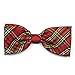 The Worthy Dog Red Lurex Plaid Pattern Comfortable Casual Bow Tie Cute Dog Accessories Fits Small Dogs