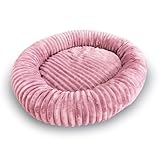 Matériel - 100% VÉGÉTAL - Fabriqué à partir de Minky rayé extra doux, végétalien et adapté aux animaux de compagnie. Le rembourrage est certifié selon la norme Oeko-Tex 100. Notre panier pour chat (panier pour chien) est idéal pour les animaux de compagnie qui aiment se blottir et s'allonger confortablement.