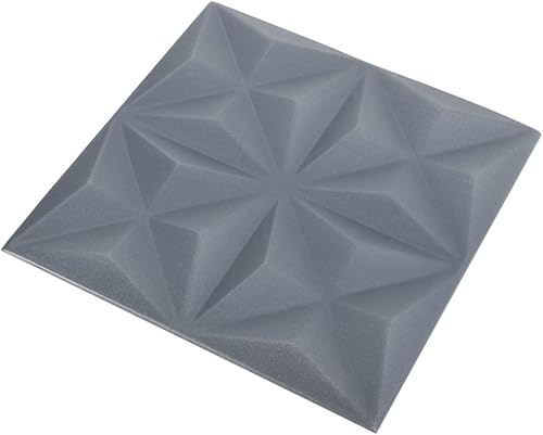 Miniatura 3 de FAMIROSA 3D Wall Panels 48 pcs 19.7"x19.7" Origami Gray 129.2 ft,2.7 KG,150922