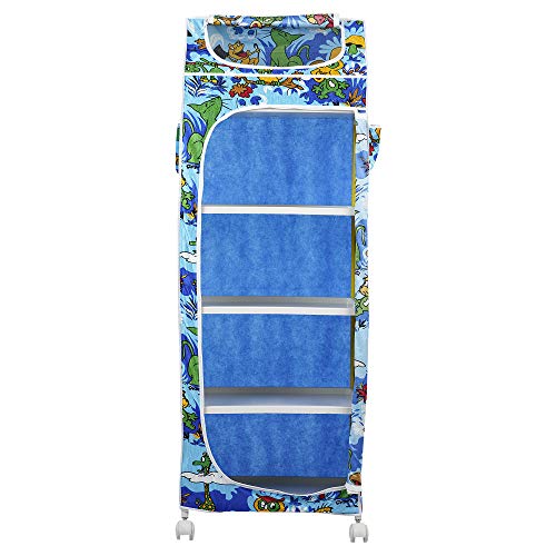 Image of Little One's | 5 Plastic Shelves Baby Foldable Baby (Made in India), Unbreakable Material, (Plastic Structure)| Jungle Blue | HP5 /AB