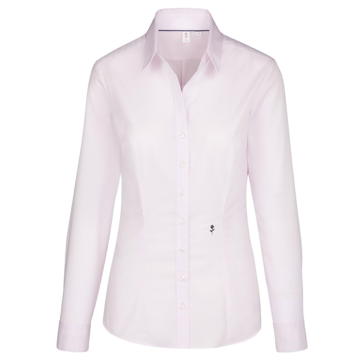 Seidensticker Damen Bluse - City Hemdbluse Slim Fit Kurzarm Uni Stretch Langarm 100% Baumwolle