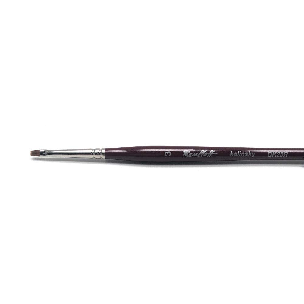 Roubloff DK23R nail art brush, Kolinsky sable hair, one stroke design (4)