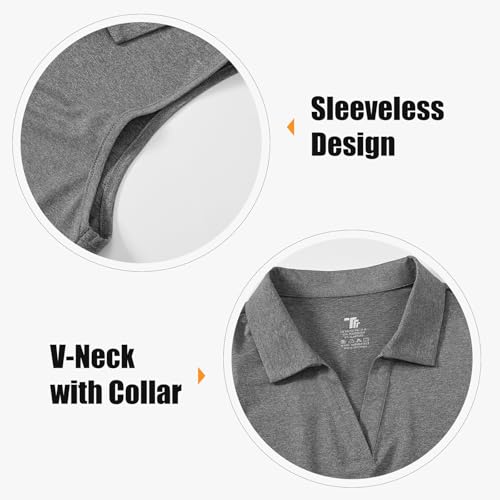 Image of BGOWATU Women's Sleeveless Golf Polo Shirts Collared V Neck Tennis Tank Tops UPF 50+ Quick Dry Lightweight
