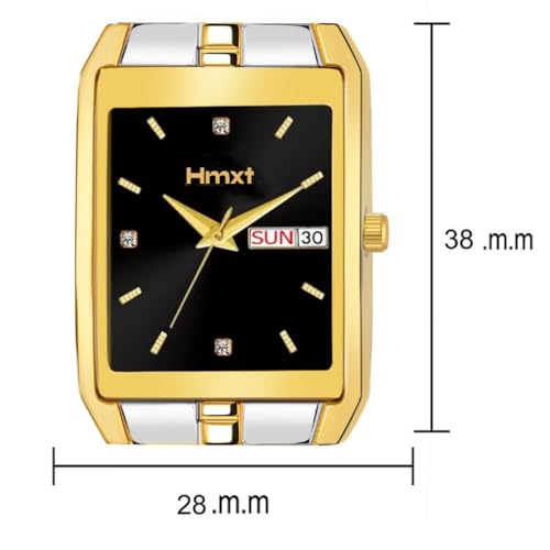 Image of HMXT-102 Gold Silver Dual Tone Day Date Series Men's Analog Watch