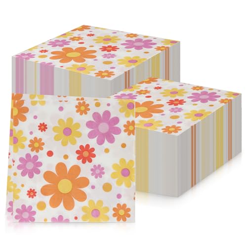 20Pcs Daisy Serviette,Floral,Soft Recycled,Flowers Paper Tables Tissue for Birthday Table Decorations,Birthday Party,Wedding Anniversary,Baby Showers