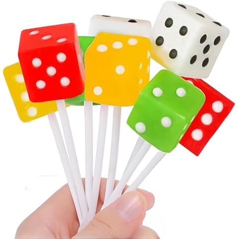 Dice Candy Lollipops, Casino Theme Candy - Edible Dice Suckers - (12) Individually Wrapped, Vegas Style Party Event Favors Cover
