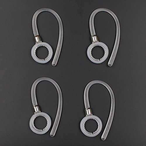 Henoda 4 Pcs White/Clear Earhooks Compatible with Motorola Elite Flip Wireless Bluetooth Headset Earclip (Pack of 4)