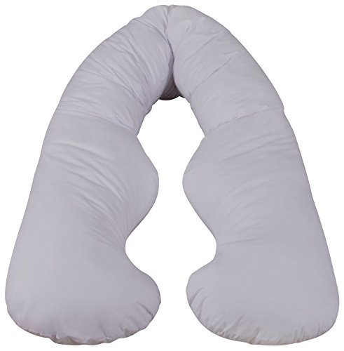 Leachco Back 'N Belly Bliss Pregnancy/Maternity Body Pillow With 100% Sateen Cotton, 300 Thread Count Zippered Cover In Peaceful Gray, 1 Count (Pack Of 1) #TOP4