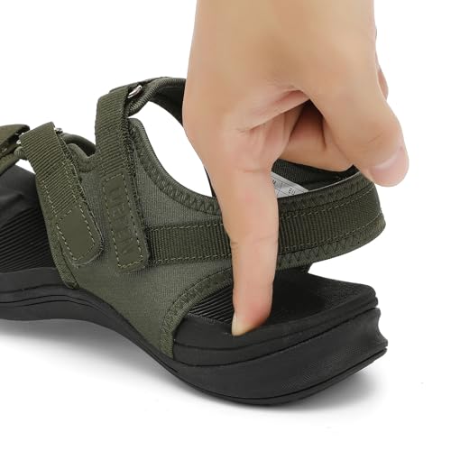 Image of UBFEN Womens Hiking Water Sport Sandals with Arch Support | 3 Adjustable Straps, Cushioned Footbed, Non-Slip, Comfortable Walking for Athletic Outdoor Summer Beach