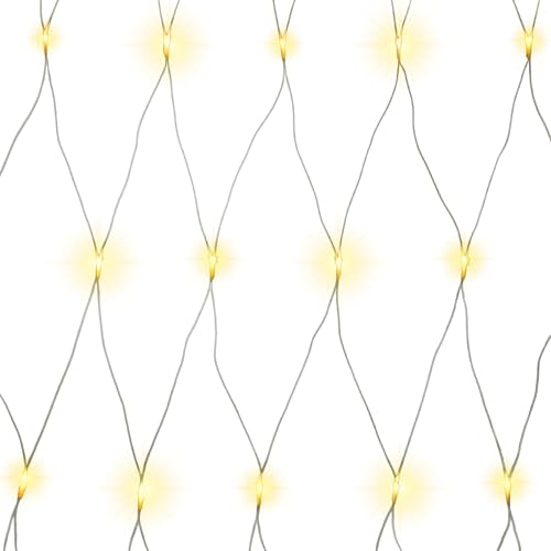 Gartenpirat LED-Lichternetz flexibel 3x2 m 4x2 m oder 3x3 m 200 LED warmweiß mit Timer-Funktion Lichterkette Netz Beleuchtung außen innen