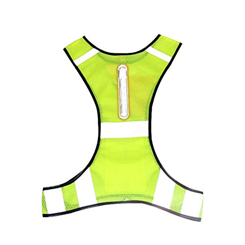 Prettdlijun Led Light Up Reflective Safety Vest Running Cycling Night Visibility Jacket Decor Fluorescent Yellow #TOP7