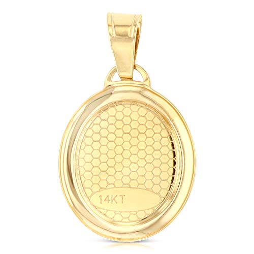 Ioka 14K Yellow Gold Our Lady Of Guadalupe Enamel Picture Charm Pendant With 0.9Mm Singapore Chain Necklace - 22" #TOP3