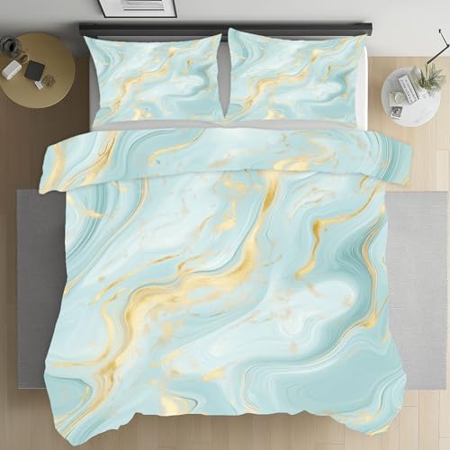 Housse de couette géométrique abstrait 220x240 parure de lit marbre microfibre avec fermeture éclair