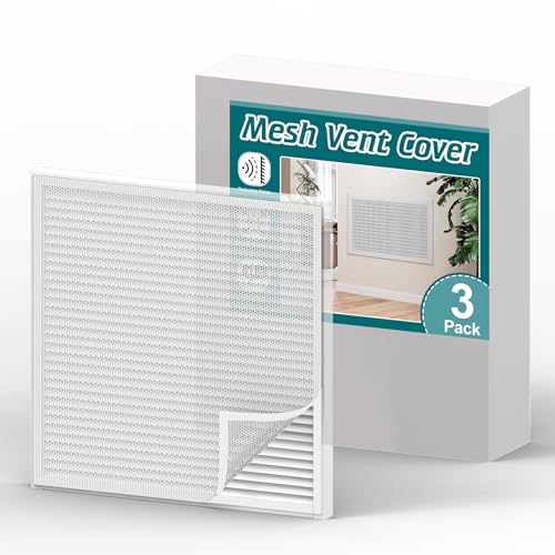 Daisypower Mesh Vent Covers,3 PCS Mesh AC Vent Deflectors for Improving Comfort & Quiet by Distributing Airflow from Grille,Cuttable AC Vent Cover for Home Ceiling,Wall Grille Vent 17 X 17in (White)