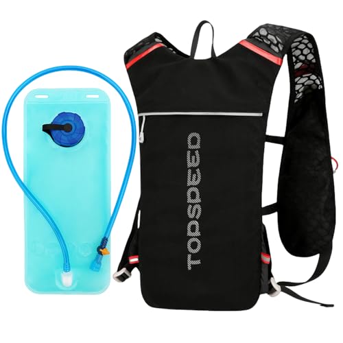 5L Mochila de Hidratación,con 2L Bolsa De Agua,Impermeable Ligero Chaleco de hidratación Ultraligero,para Correr Running Ciclismo Equitación Hombre Mujer-5L Negro,2L Bolsa