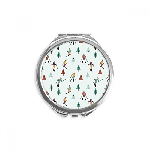 Miroir à la main ski cartoon, petit cadeau parfait pour skieuse