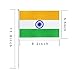 25 Pack Hand Held Small Mini India Indian Stick Flag Round Top National Country Flags,Party Decorations Supplies For Parades,World Cup,Festival Events,International Festival