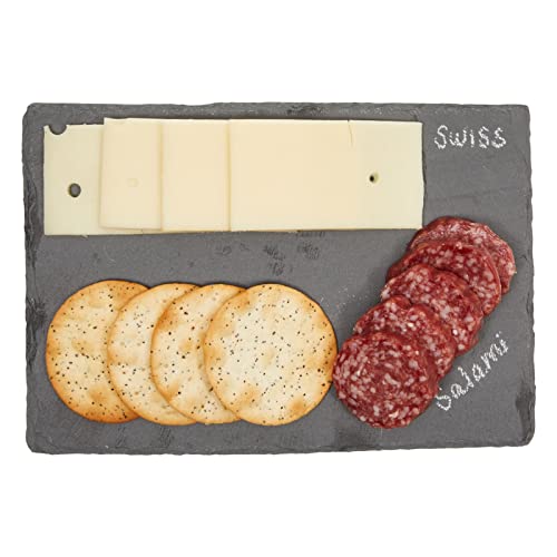 Set Of 6 Mini Slate Charcuterie Boards With Chalk, Individual Stone Plates For Cheese, Meat, Appetizers (6 X 9 In) #TOP7