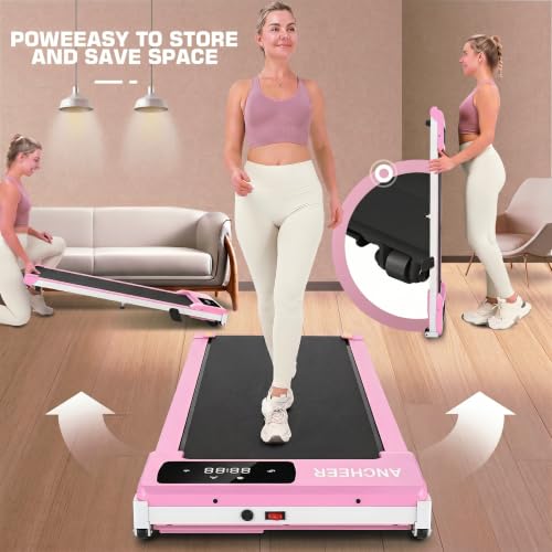Image of ANCHEER Walking Pads, 2 in 1 Under Desk Treadmill 2.5HP Compact Running Machine with Remote Control, 300lbs Weight Capacity for Home /Gym /Office,Ultra-Quiet, Installation-Free