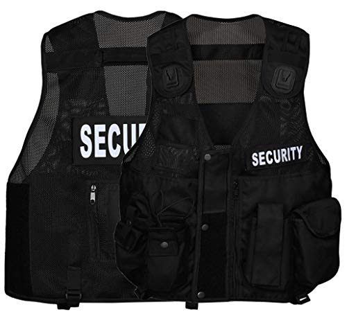 RAC3 Hi Viz Tactical Vest Dog Handler Security, Paramedic, Enforcement, Tac Vest (Black)