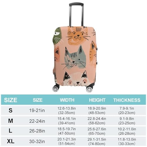 Peach And Green Travel Luggage Cover Anti-scratch Suitcase Cover Elastic Suitcase Protective Cover Fits 19-32 Inch Luggage L2