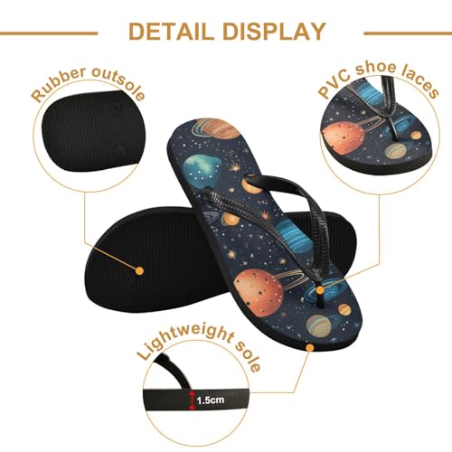 Mens Flip Flops Space PlanetsSandal Flip Flops for Women Summer Beach Slipper 214B28192