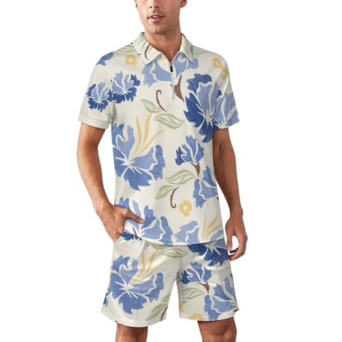 Costume de sport décontracté bleu pastel en coton avec fermeture éclair pour femme