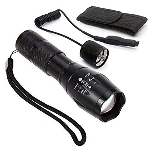Lampe de poche LED rechargeable à lumière rouge et vert, fonction de zoom, pour observation de paysages