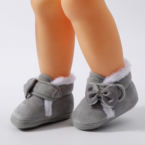 IWIHMIV Infant Winter Shoes Soft Sole Non Slip Floor Socks Shoes for Baby Comfortable Ankle Boots for Walking 5