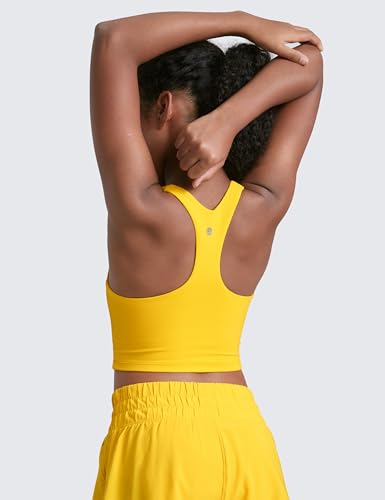Image of CRZ YOGA Girls Butterluxe Double Lined Crop Tank | Dance, Extremely Soft, Tight Fit, High Neck, Athletic, Sleeveless Tops for Teen
