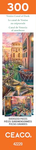 Rompecabezas Ceaco - Canal de Venecia al Atardecer - 300 piezas grandes para adultos | Arte de Eduard, fabricado en EE.UU., tamaño final 24 x 18 pulgadas, incluye póster, ideal como regalo y para enmarcar miniatura 5