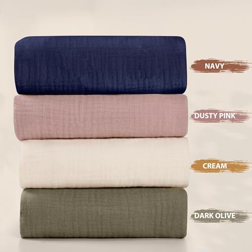 Image of guruixu Muslin Baby Lounger Cover 2 Pack, 100% Cotton Infant Lounger Cover, Soft & Breathable Replacement Slipcover, Compatible with Snuggle Me Newborn Lounger (Dark Olive,Cream)