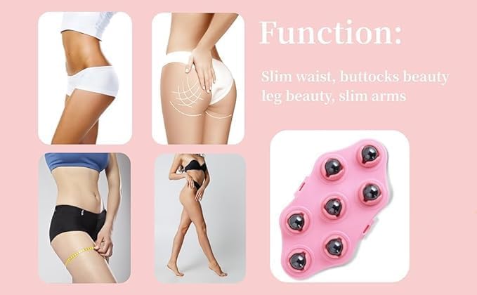 Emcapt 3D 7 Roller Massager Manual Hand Roller Massager Glove With Balls 360 Rotation Ball Muscle Relax Slimming Massage Glove Full Body Massager Finger Roller Ball Massage Roller(D2), Multicolour