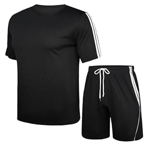Nieery Men’s Summer Tracksuit Set Tracksuits Shorts Set Casual Running Sport Sweat Activewear with Pockets