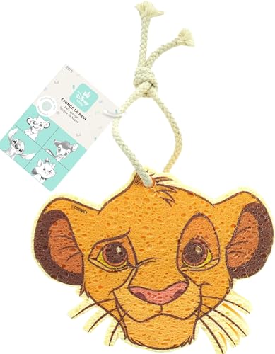 Disney Baby - Esponja de baño infantil con forma de simba – accesorio de baño, ducha espuma – Edición Le Rey León – ultra suave cuerpo para bebé, niño – limpieza suave, eficaz – Producto oficial