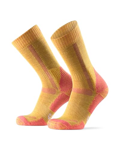 DANISH ENDURANCE Merino Wandersocken, Thermo Outdoor Socken & Trekkingsocken, Unisex, für Herren & Damen, Gelb, 39-42
