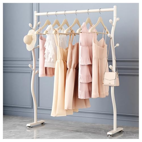 Portant à vêtements autoportant de 80 cm blanc avec couvercle supérieur pour chambre et boutique