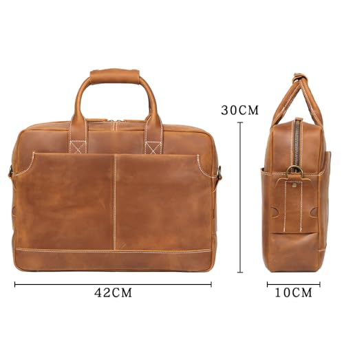 Maletín de cuero para laptop de 17 pulgadas para hombre miniatura 6